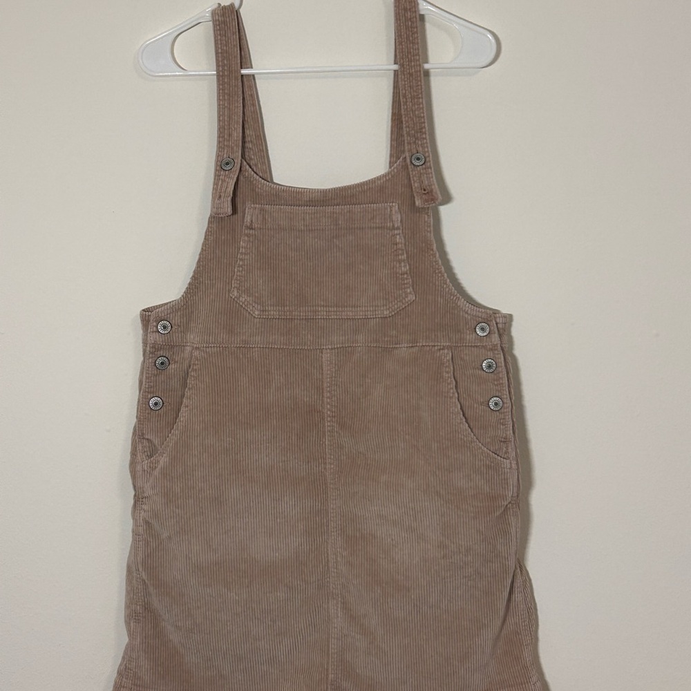 Brown Corduroy Overall Dress